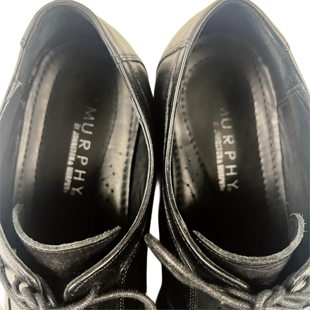 Johnston & Murphy Men's Black Leather Dress Shoes SZ 14M
